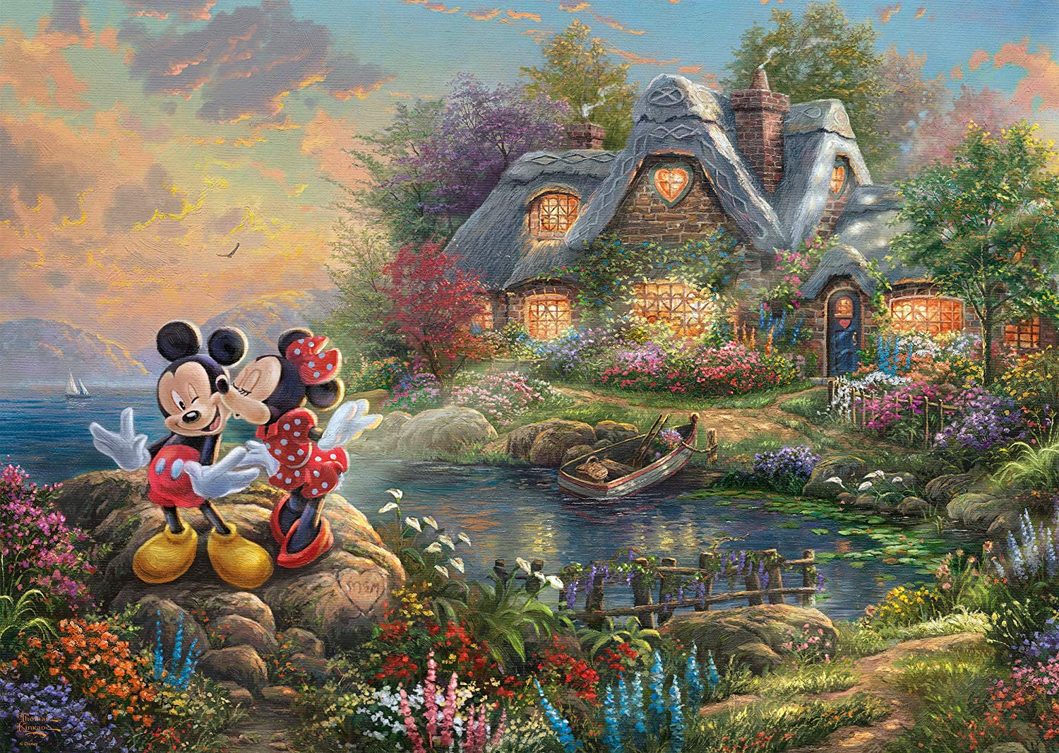 Schmidt Spiele Thomas Kinkade, Disney-Sweethearts Mickey & Minnie 1000 Teile Puzzle Schmidt-Spiele-59639 von Schmidt Spiele