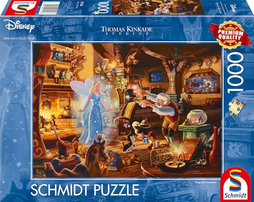 Schmidt Spiele Thomas Kinkade 57526, Disney, Geppettos Pinocchio, 1000 Teile Puzzle, bunt[Exklusiv bei Amazon] von Schmidt