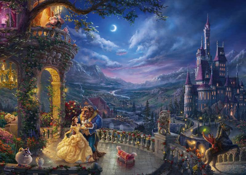 Schmidt Spiele Thomas Kinkade - Disney, Die Schöne und das Biest 1000 Teile Puzzle Schmidt-Spiele-59484 von Schmidt Spiele