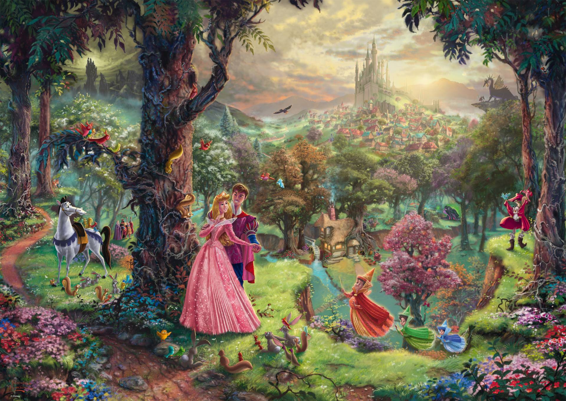 Schmidt Spiele Thomas Kinkade - Disney, Dornröschen 1000 Teile Puzzle Schmidt-Spiele-59474 von Schmidt Spiele