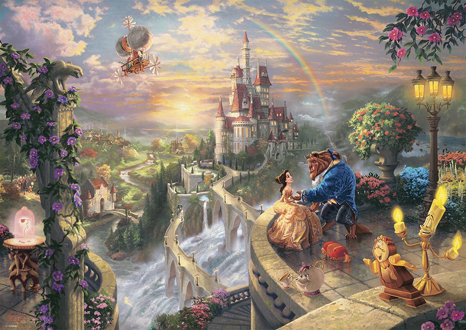 Schmidt Spiele Thomas Kinkade - Disney Die Schöne und das Biest 1000 Teile Puzzle Schmidt-Spiele-59475 von Schmidt Spiele