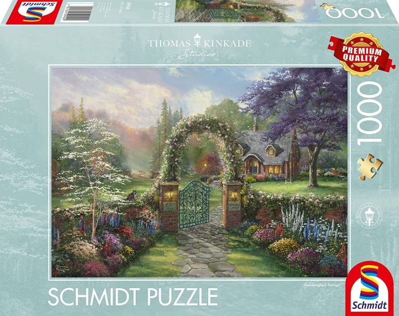 Schmidt Spiele Thomas Kinkade - Kolibri-Hütte 1000 Teile Puzzle Schmidt-Spiele-59940 von Schmidt Spiele