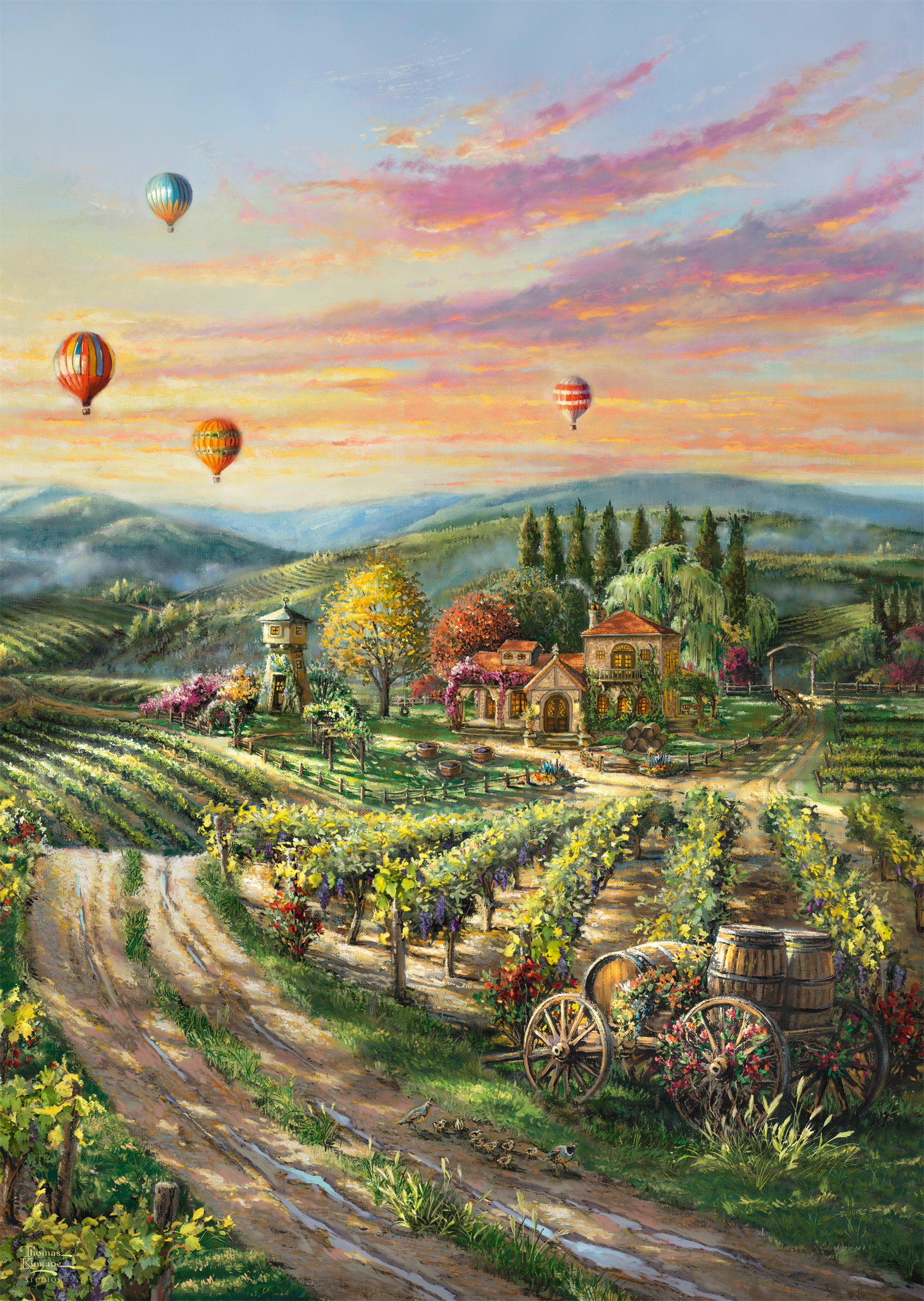 Schmidt Spiele Thomas Kinkade - Peaceful Valley Vineyard 1000 Teile Puzzle Schmidt-Spiele-57366 von Schmidt Spiele