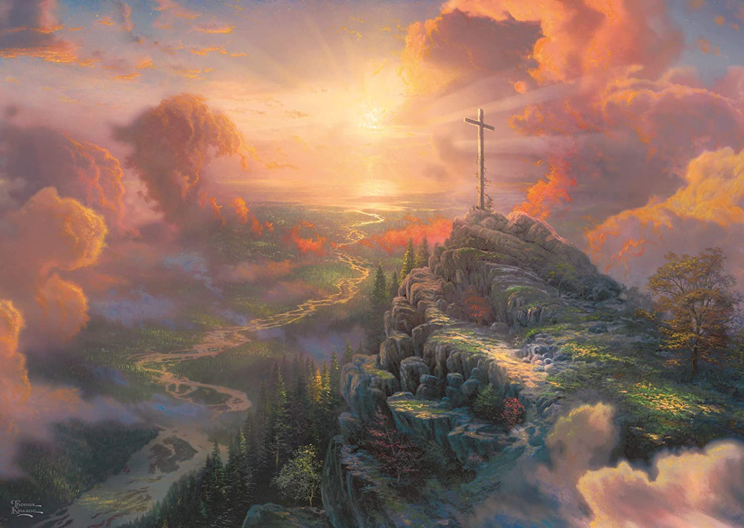 Schmidt Spiele Thomas Kinkade - Spirit - Das Kreuz 1000 Teile Puzzle Schmidt-Spiele-59679 von Schmidt Spiele