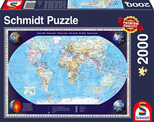 Schmidt Spiele Elephant,Mouse 57041 Unsere Welt, 2000 Teile Puzzle, bunt von Schmidt