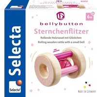 Selecta 64001 - bellybutton, Sternchenflitzer, Roll-Rassel, Holz, rosa von Schmidt Spiele