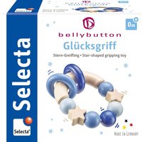 Selecta 64010 - bellybutton, Glücksgriff, Stern-Greifling, Holz, blau, 7,5 cm von Schmidt Spiele