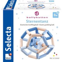 Selecta 64022 - bellybutton, Sternentanz, Greifling-Ball, Holz, blau, 11,5 cm von Schmidt Spiele