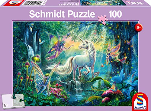 Schmidt 56254 In The of Mythical Creatures Puzzle Im Land der Fabelwesen 100 Teile, lila, M von Schmidt Spiele