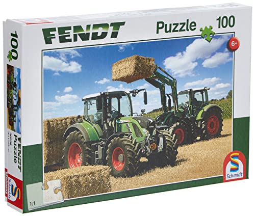 Schmidt CGS_56256 Puzzle: 100 Tractor Cargo Front Loader Fendt, Multicolor von Schmidt