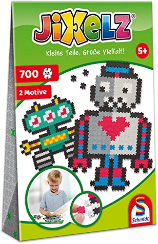 Schmidt Spiele 46114 Jixelz, Roboter, 700 Teile, 2 Motive, Kinder-Bastelsets, Kinderpuzzle von Schmidt