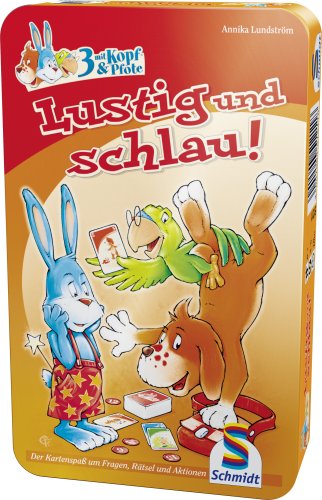 Schmidt Spiele 51211-3 mit Kopf und Pfote, Lustig und schlau!, Metalldose von Schmidt