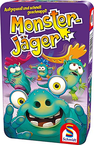 Schmidt Spiele 51443 Monsterjäger, Reisespiel, Bring mich mit Spiel in der Metalldose von Schmidt