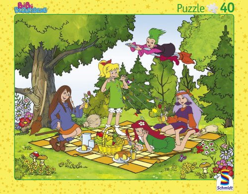 Schmidt Spiele 55736 - Bibi Blocksberg, Das Hexenpicknick, Rahmenpuzzle von Schmidt