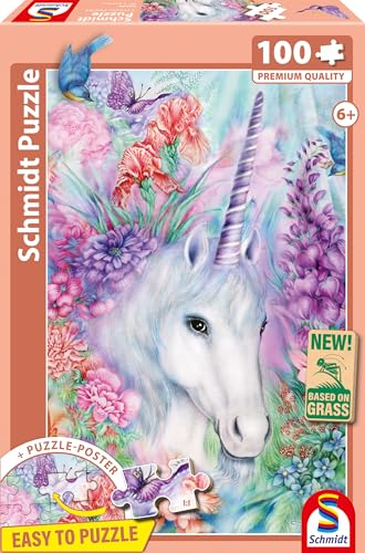 Schmidt Spiele 56530 Sanfte Einhornschönheit, 100 Teile Kinderpuzzle aus Graspappe, Mehrfarbig von Schmidt