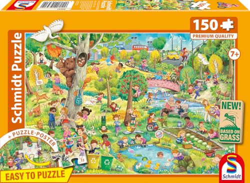 Schmidt Spiele 56531 Spiel, Spaß und Umweltschutz, 150 Teile Kinderpuzzle aus Graspappe von Schmidt