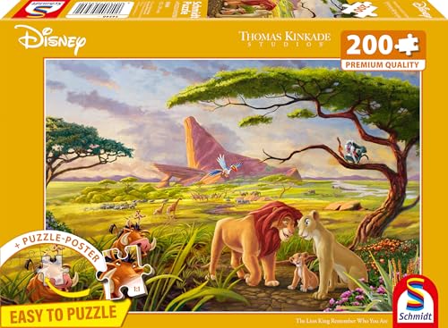 Schmidt Spiele 56560 Thomas Kinkade, Disney, The Lion King, Remember Who You Are, 200 Teile Puzzle, Mehrfarbig von Schmidt