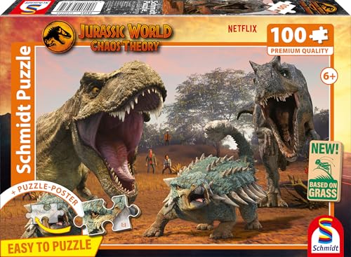 Schmidt Spiele 56561 Jurassic World, Eine Neue Ära, 100 Teile Kinderpuzzle aus Graspappe, Mehrfarbig von Schmidt