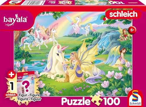 Schmidt Spiele 56563 Bayala, Magische Einhörner, 100 Teile Kinderpuzzle, mit Einer Orginal Schleich Figur von Schmidt