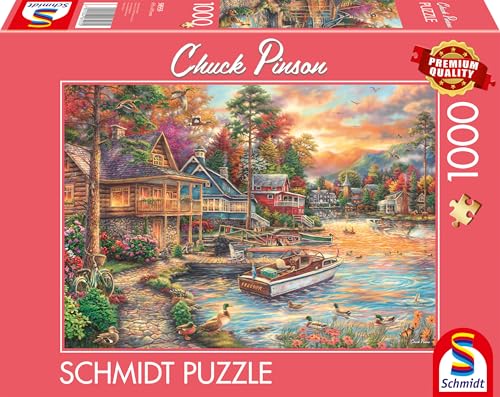 Schmidt Spiele 58553 Chuck Pinson, Ufer im Abendgold, 1000 Teile Puzzle, Mehrfarbig von Schmidt