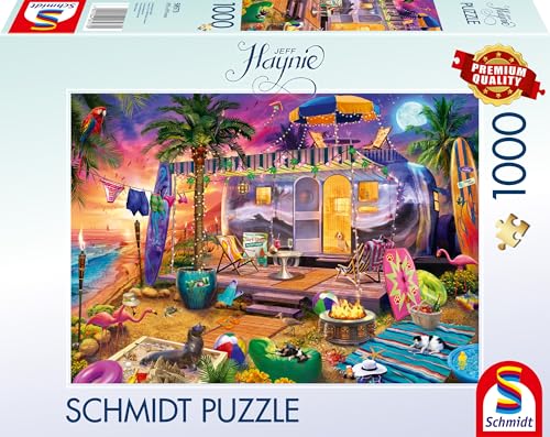 Schmidt Spiele 58573 Jeff Haynie, Mit dem Wohnwagen am Meer, 1000 Teile Puzzle, Mehrfarbig von Schmidt