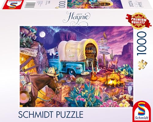 Schmidt Spiele 58576 Jeff Haynie, Romantisches Wildwest-Camping, 1000 Teile Puzzle, Mehrfarbig von Schmidt