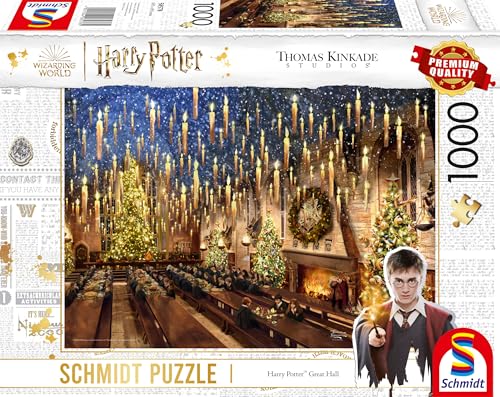 Schmidt Spiele 58578 Thomas Kinkade, Wizarding World, Harry Potter, Hall, 1000 Teile Puzzle, Mehrfarbig von Schmidt