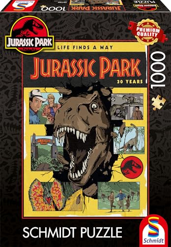 Schmidt Spiele 58580, 30 Jahre Jurassic Park, Life Finds a Way, 1000 Teile Puzzle, Mehrfarbig von Schmidt