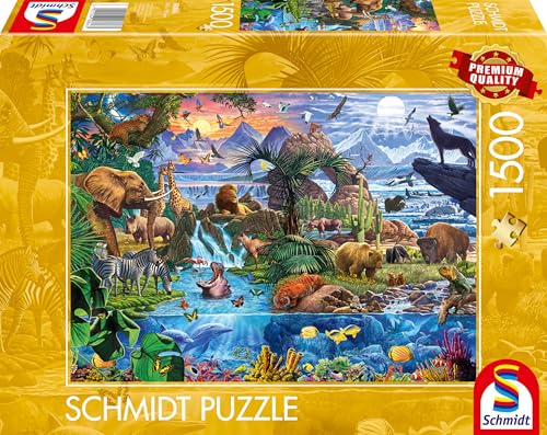 Schmidt Spiele 58866 Panorama der Tierwelt, 1500 Teile Puzzle, Mehrfarbig von Schmidt