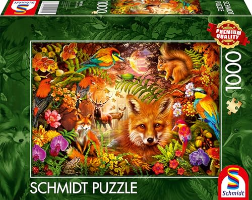 Schmidt Spiele 59795 Blüten, Fell und Federn, 1000 Teile Puzzle, Mehrfarbig von Schmidt