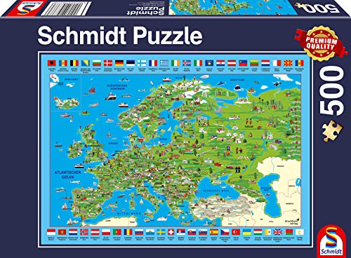 Schmidt Spiele Puzzle 58373 Europa entdecken, 500 Teile Puzzle, bunt von Schmidt