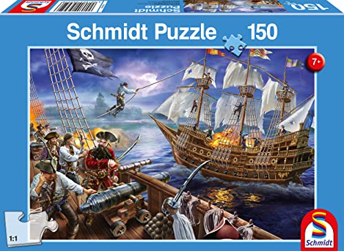 Schmidt Spiele SCH56252 Abenteuer mit den Piraten, Kinderpuzzle, 150 Teile, blau von Schmidt