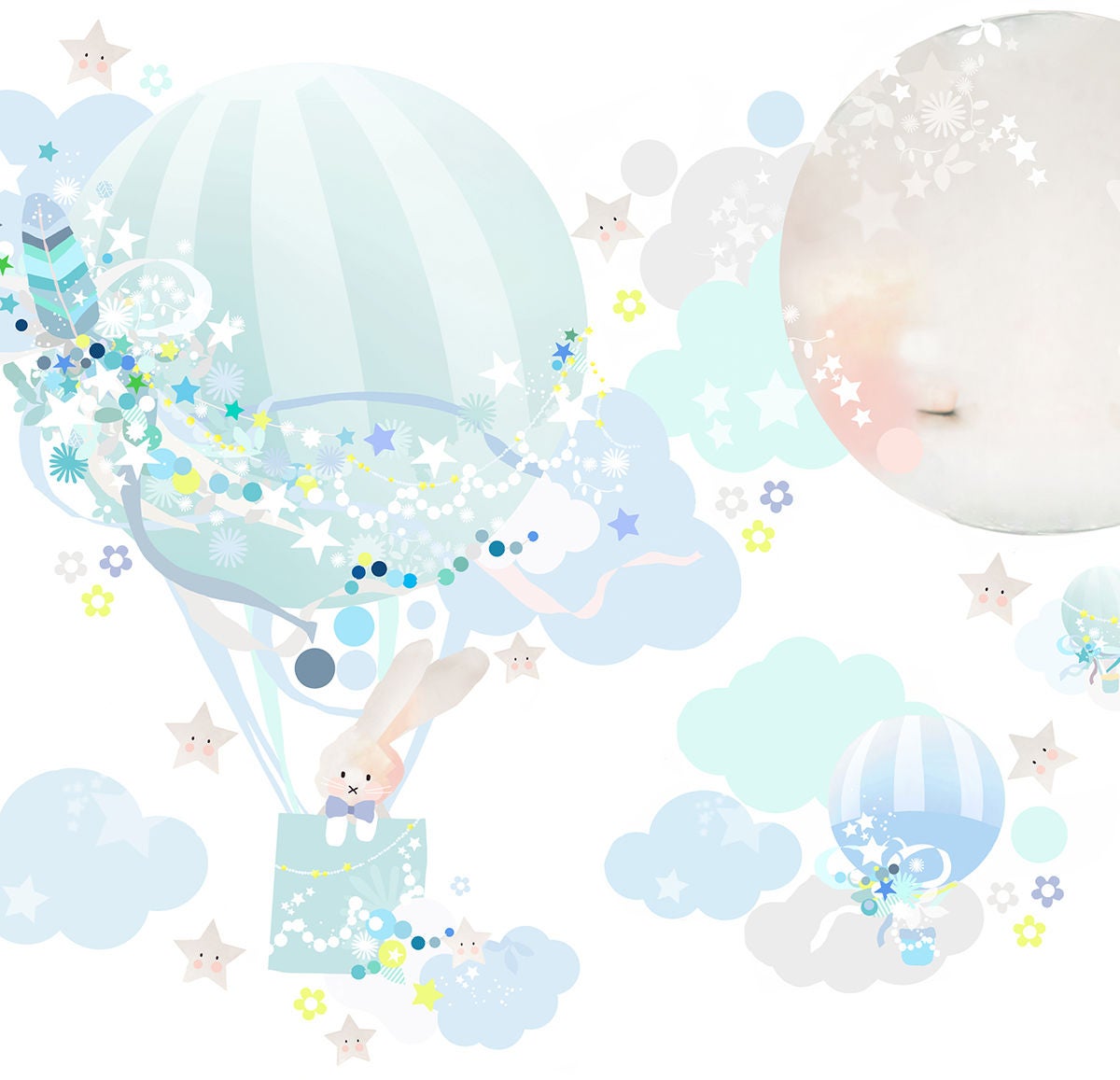 Schmooks Wallsticker Hot Air, Blue von Schmooks