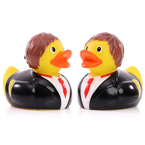 Schnabels Badeente Hochzeitspaar - 2er Set Bräutigam & Bräutigam - Geschenk für Hochzeit Feier Wedding Verlobung Liebespaar Ehe Mann Frau - Spielzeug Quietsche-Ente Deko-Artikel Badewanne von Schnabels