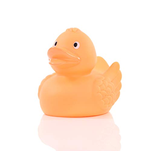 Schnabels Badeente Wings - Geschenk für Geburt Geburtstag Namenstag Kinder Baby Freund-in Mädchen Junge - lustig originell Glücksbringer - Spielzeug Quietsche-Ente Deko Badewanne (Pastell-Orange) von Schnabels