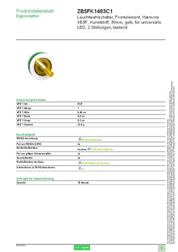 Schneider Electric ZB5FK1483C1 Leuchtwahlschalter-Frontelement 1St. von Schneider Electric