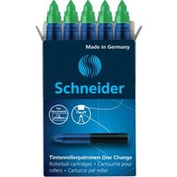 SCHNEIDER 185404 Tintenrollerpatronen One Change grün, 5 Stück von Schneider