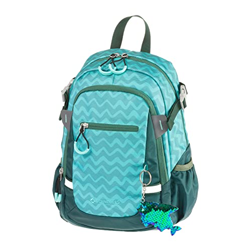 Schneiders 49465-064 - Kinderrucksack Sharky, ca. 25 x 35 x 12 cm, Rucksack für Kinder mit 11 Liter Volumen, 3 Fächern, 2 Seitentaschen und Pailletten-Anhänger von Schneiders