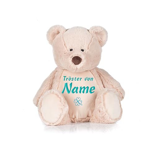 Schnoschi Kuscheltier mit Namen oder Initialen Bestickt, personalisiertes Stofftier, individuelles Schmusetier mit Wunschnamen (Teddy) von Schnoschi