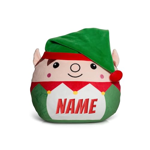 Schnoschi Kuscheltier mit Namen oder Initialen Bestickt, personalisiertes Stofftier, individuelles Schmusetier mit Wunschnamen (Weihnachtself) von Schnoschi