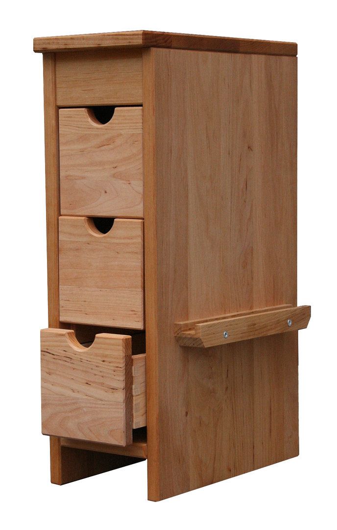 Beistellschrank 50 cm Kinderküche Erlenholz massiv, Schöllner Holzspielzeug. von Schöllner Holzspielzeug