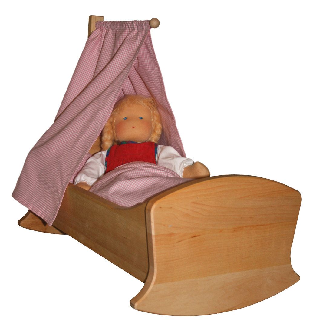 Schöllner Puppenwiege mit Himmel und Bettzeug, Massivholz, spiel gut. Schöllner Puppenwiege mit Himmel und Bettzeug, Massivholz, spiel gut. von Schöllner Holzspielzeug
