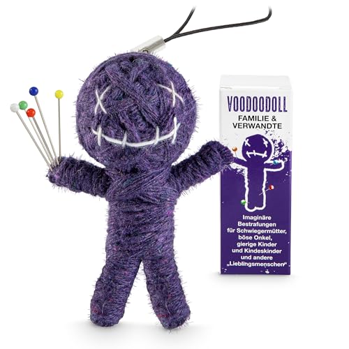 Voodoo Puppe Buckelige Verwandtschaft Voodoo Doll to go Voodoo-Doll imaginäre Strafen für nervige Schwiegereltern und andere Lieblingsmenschen Geschenk im Karton 5 x PRYM Stecknadel von Schöne Güter