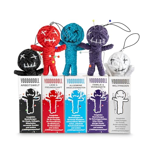 Schöne Güter Voodoo Puppe Mix für alle Angelegenheiten Voodoo Doll to go Voodoo-Doll imaginäre Strafen für Diverse Angelegenheiten und Lieblingsmenschen Geschenk im Karton 5 x PRYM Stecknadel von Schöne Güter