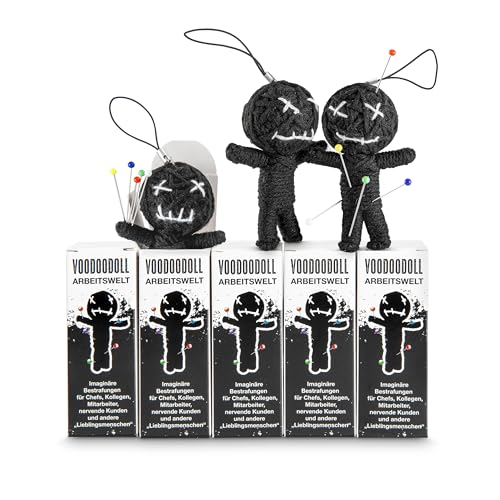 Voodoo Puppe Arbeitswelt 5er Set Voodoo Doll to go Voodoo-Doll imaginäre Strafen für "nette" Chefs, „geliebte“ Kollegen, andere "Lieblingsmenschen" Geschenk Kollegen im Karton 5 x PRYM Stecknadel von Schöne Güter