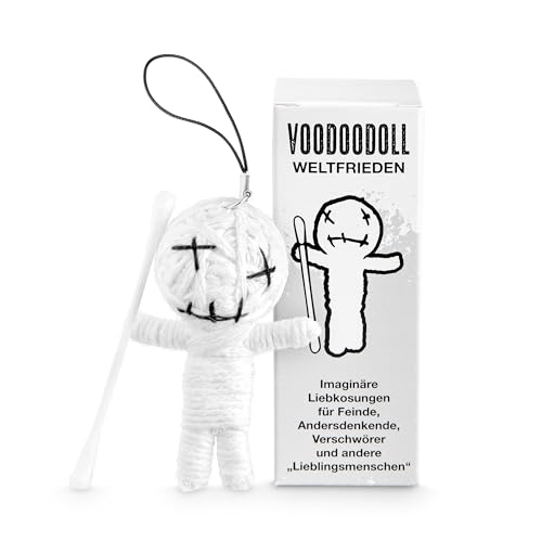 Voodoo Puppe Weltfrieden Voodoo Doll to go Voodoo-Doll imaginäre Streicheleinheiten für Andersdenkende, Verschwörer und andere Lieblingsmenschen Geschenk im Karton 5 x PRYM Stecknadel von Schöne Güter