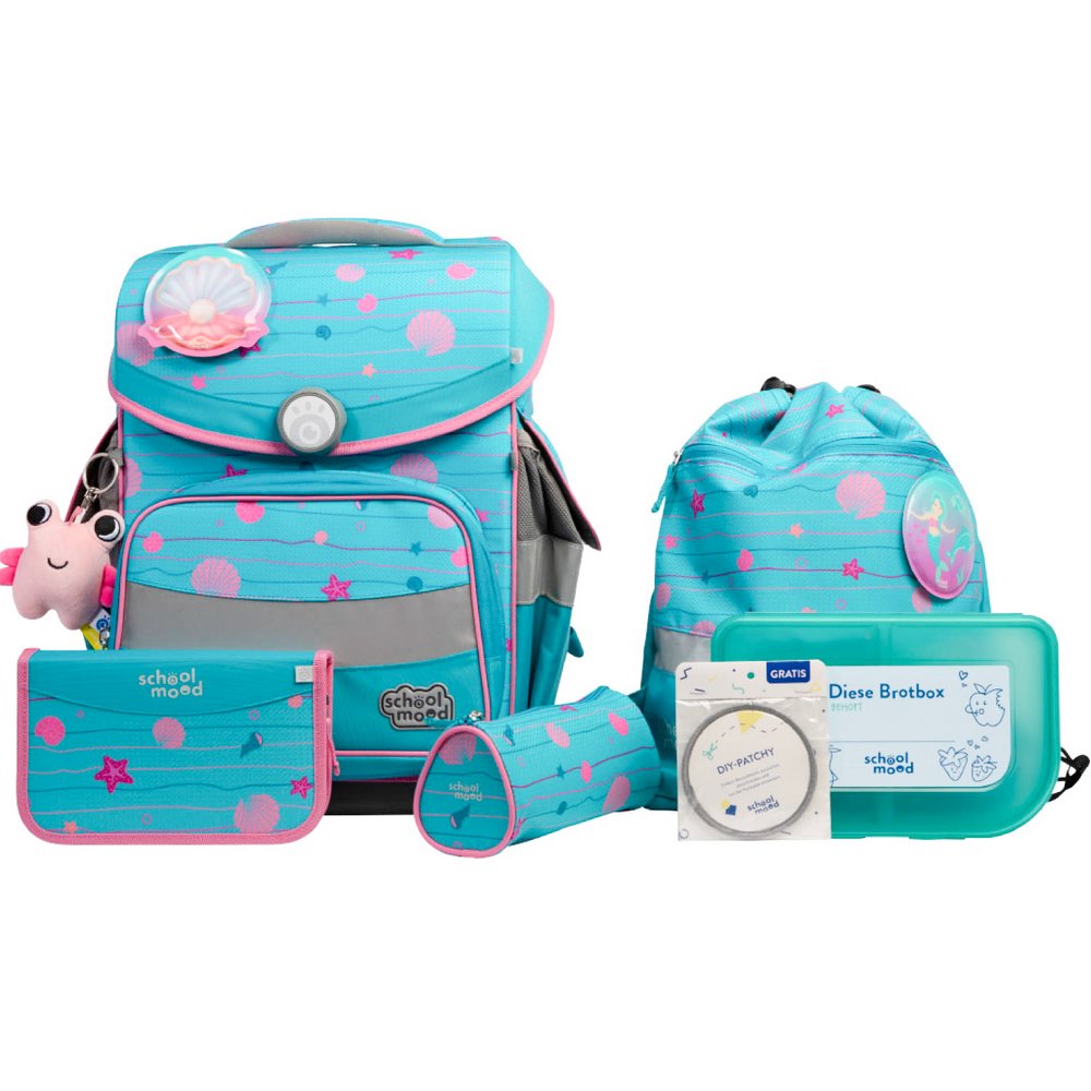 school mood Schulranzenset Timeless Pro Lilly - Meerjungfrau 7 tlg. von School-Mood