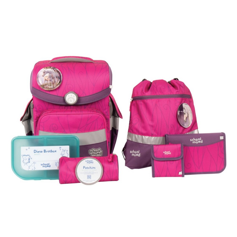 school mood Schulranzenset Timeless Luisa - Einhorn 7 tlg. von School-Mood