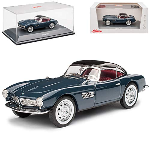 B-M-W 507 Cabrio Blau Grau mit Hard Top in Schwarz 1956-1959 1/43 Schuco Modell Auto Modell Auto von Schuco B-M-W