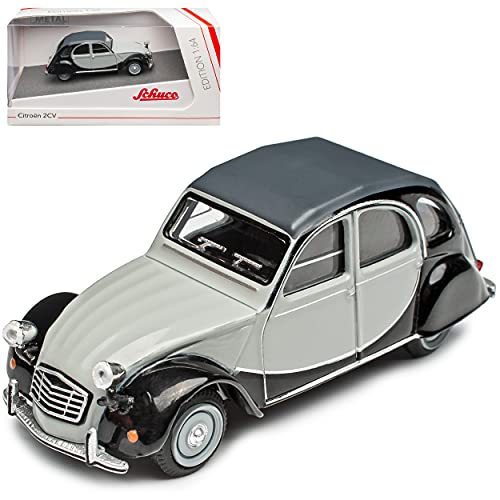 Citroen 2CV 6 Grau mit Schwarz Charleston Ente 1949-1990 1/64 Schuco Modell Auto von Schuco Citroen